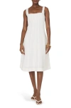 French Connection Birdie Square Neck Midi Dress In Summer White