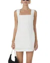 French Connection Birdie Linen Blend Square Neck Dress In Summer White