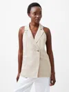 French Connection Harrie Suiting Halterneck Waistcoat In Classic Cream In Cream