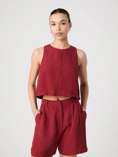 FRENCH CONNECTION BIRDIE LINEN SHELL TOP FRENCH CONNECTION TOPS,72YQI6005