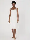French Connection Birdie Square Neck Midi Dress In White