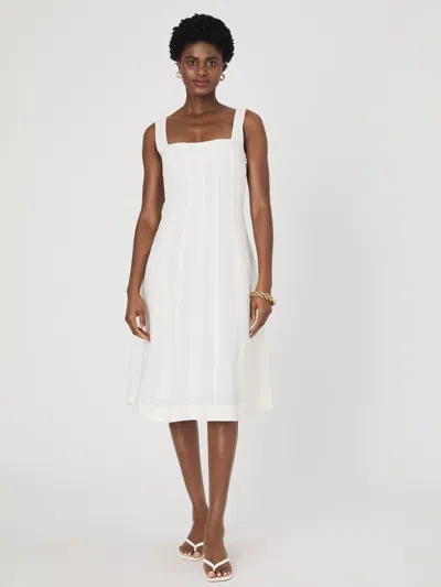 FRENCH CONNECTION BIRDIE LINEN SQUARE NECK MIDI DRESS FRENCH CONNECTION DRESSES,71YGT1106