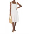 French Connection Birdie Linen Square Neck Midi Dress In Summer White In White