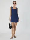 French Connection Birdie Linen Square Neck Mini Dress  Dresses In Navy