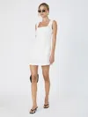 French Connection Birdie Linen Blend Square Neck Dress In White