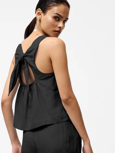 French Connection Birdie Linen Swing Top  Tops In Black