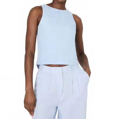 French Connection Birdie Linen Swing Top In Blue