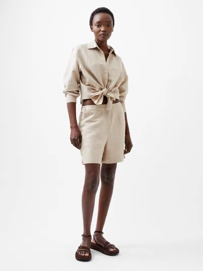French Connection Birdie Linen Tailored Shorts  Shorts In Cream