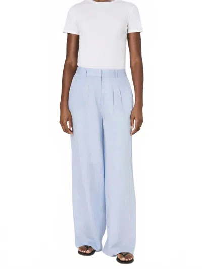 FRENCH CONNECTION BIRDIE LINEN TROUSERS PANTS IN BLUE