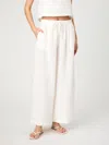 French Connection Birdie Linen Wide Leg Trouser Pants In Summer White In White