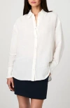 French Connection Birdie Oversize Linen Blend Button-up Shirt In White