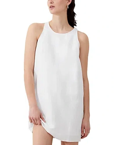 French Connection Birdie Shift Dress In Linen White