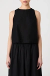 French Connection Birdie Sleeveless Trapeze Top In Black