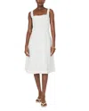 French Connection Birdie Square Neck Midi Dress In Summer White