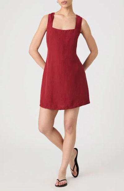 French Connection Birdie Square Neck Minidress In Red