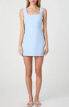 French Connection Birdie Linen Blend Square Neck Dress In Blue