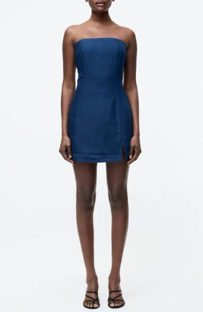 French Connection Birdie Strapless Body-con Minidress In Midnight Blue
