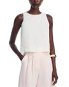 French Connection Birdie Tie Back Cutout Linen Blend Tank In Summer White