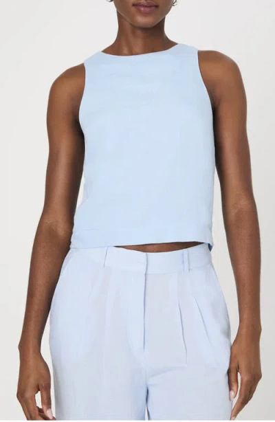 FRENCH CONNECTION FRENCH CONNECTION BIRDIE TIE BACK CUTOUT LINEN BLEND TANK