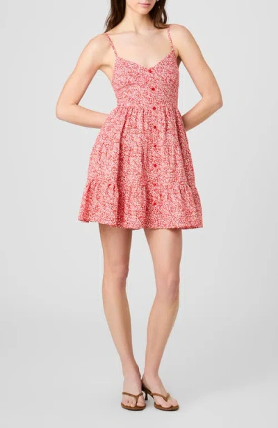 French Connection Blaire Floral Button-up Tiered Minidress In Multi