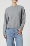 French Connection Boat Neck Drop Shoulder Sweater In Gray