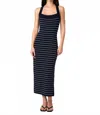 French Connection Bodycon Halter Midi Dress In Marine/white In Black