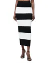 French Connection Stripe Knit Skirt In Black