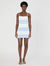 French Connection Bodycon Knit Mini Strappy Dress In Blue In Blue
