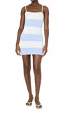 French Connection Bodycon Knit Mini Strappy Dress In Blue In White
