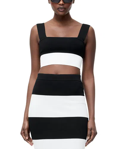 French Connection Bodycon Knit Top In Black/white