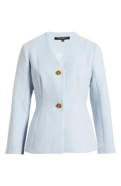 French Connection Textured Boiled Wool Jacket In Blue