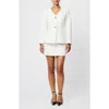 French Connection Textured Boiled Wool Jacket In Porcelain Cream