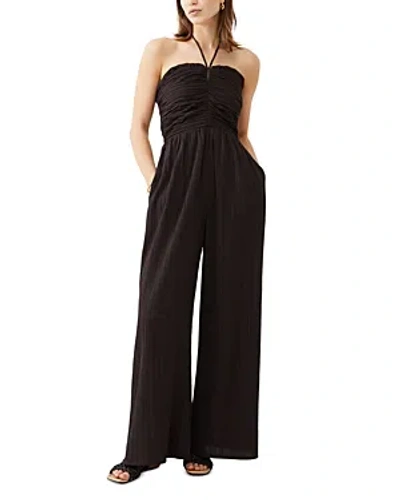 French Connection Bonny Textured Jumpsuit In Chocolate