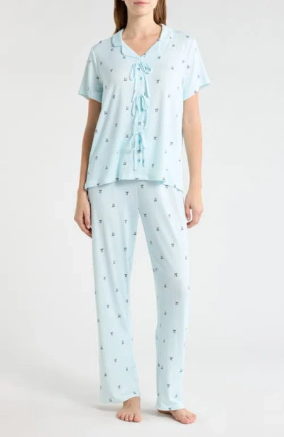 French Connection Bow Detail Pajamas In Blue