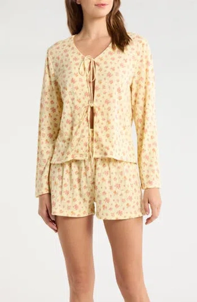 French Connection Bow Tie Short Pajamas In Yellow