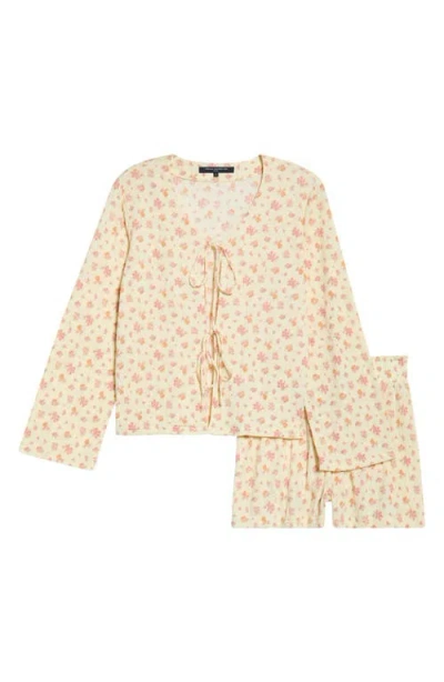 French Connection Bow Tie Short Pajamas In Yellow