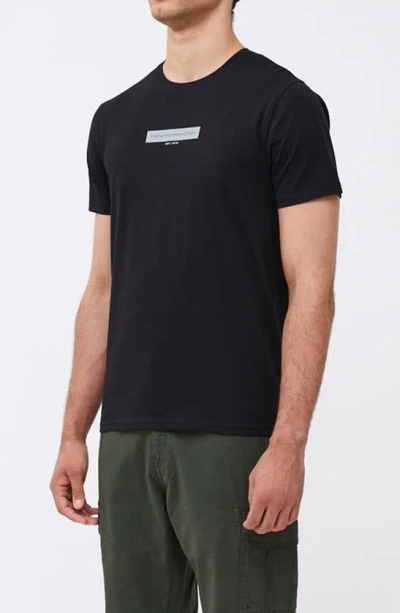 French Connection Box Logo Organic Cotton Graphic T-shirt In Black