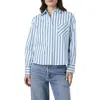 French Connection Boxy Stripe Button-up Shirt In Blue