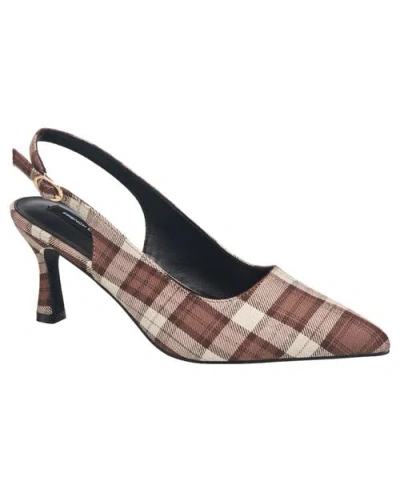 French Connection Brenna Plaid Kitten Heel In Multi