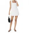 French Connection Birdie Linen Blend Square Neck Dress In White
