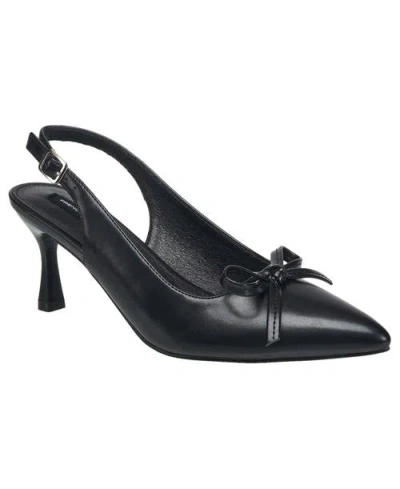 French Connection Brinny Small Bow Kitten Heel In Black
