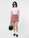 French Connection Brushed Houndstooth Mini Skirt In Red