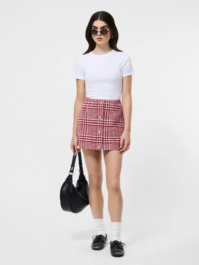 FRENCH CONNECTION BRUSHED HOUNDSTOOTH MINI SKIRT FRENCH CONNECTION SKIRTS,73ZKP6301