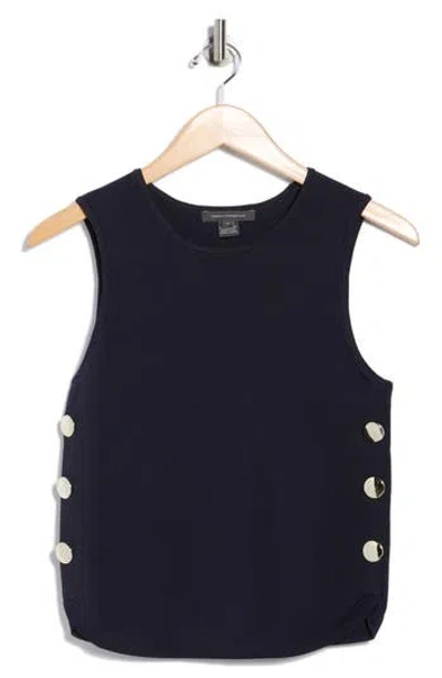 French Connection Button Trim Sweater Tank In Black