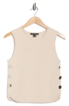 French Connection Button Trim Sweater Tank In Neutral