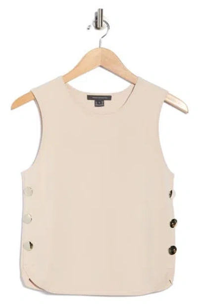 French Connection Button Trim Sweater Tank In Neutral