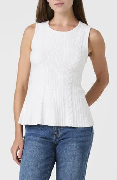 French Connection Cable Knit Peplum Sweater In White