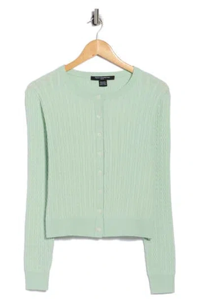 French Connection Cable Stitch Cardigan In Green