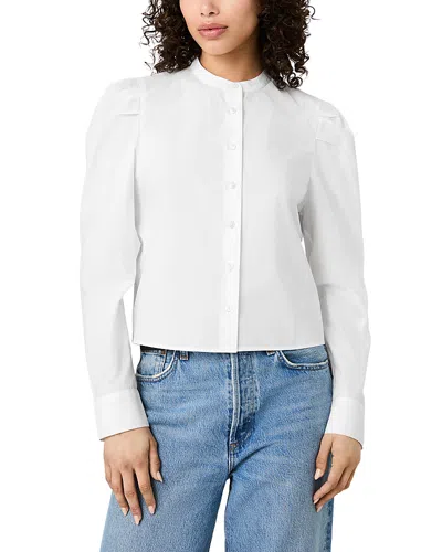 French Connection Cambria Button Down Puff Sleeve Top In White