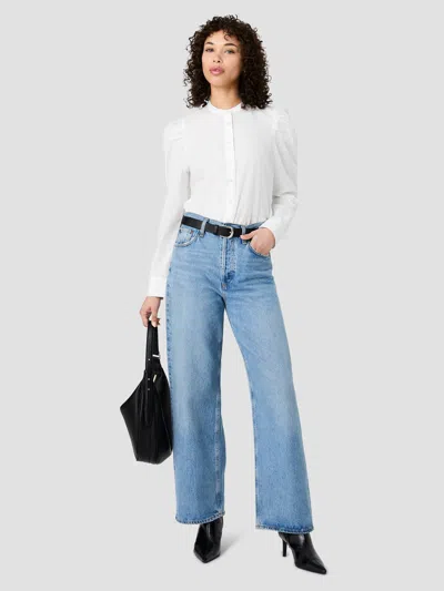 French Connection Cambria Cotton Puff Sleeve Shirt In Gray